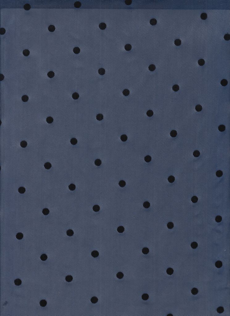FLOCK-MS11408 / NAVY / 90%POLY 10%SPAN POLKA DOT FLOCKING MESH