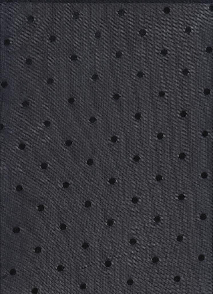 FLOCK-MS11408 / BLACK / 90%POLY 10%SPAN POLKA DOT FLOCKING MESH