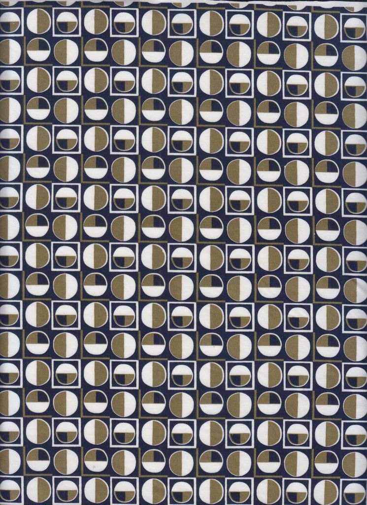 KNT4498-MS11383 / NAVY / 96%POLY 4%SPAN DTY GEO PRINT
