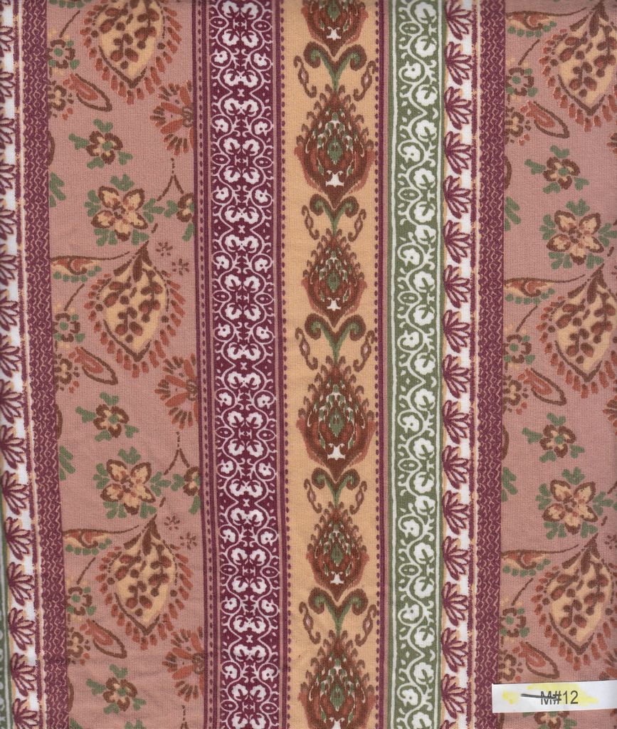 KNT4520-MS11330 / MOCHA / 96%POLY 4%SPAN DTY BRUSHED BOHO STRIPE PRINT