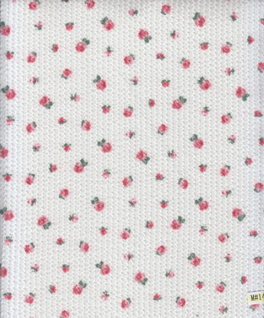 KNT4463-MS11364 / IVORY / 77%POLY 18%RAY 5%SP DOUBLE KNIT COZY DITSY PRINT