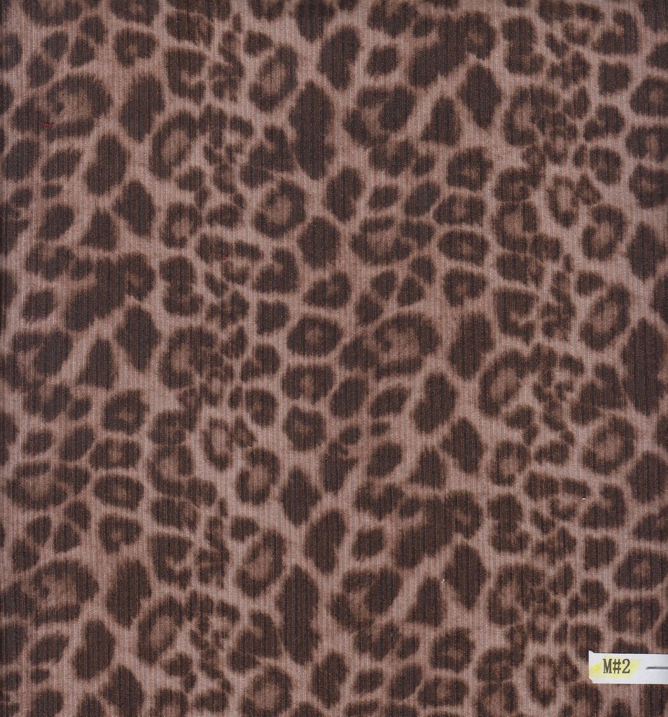KNT3422-SE20351 / BROWN ASH / 87%POLY 13%SPAN 4X2 YUMMY RIB LEOPARD ANIMAL PRINT