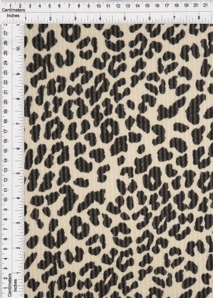 KNT4463-S304102 / BEIGE / 80%POLY 15%RAYON 5%SP DOUBLE KNIT COZY ANIMAL PRINT