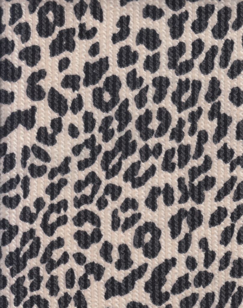 KNT4463-S304102 / BEIGE / 80%POLY 15%RAYON 5%SP DOUBLE KNIT COZY ANIMAL PRINT