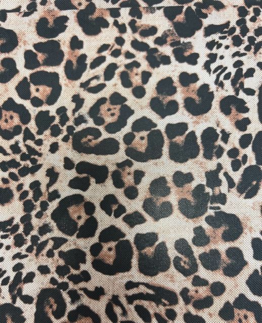MESH-DU148 / SAND/CHARCOAL / 90%POLY 10%SPAN MESH DIGITAL ANIMAL/LEOPARD PRINT
