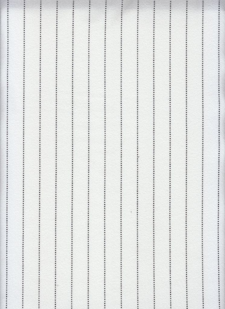 KNT3971-PINSTRP / IVORY/BLK / 95%POLY 5%SPAN TECHNO CREPE PINSTRIPE PRINT