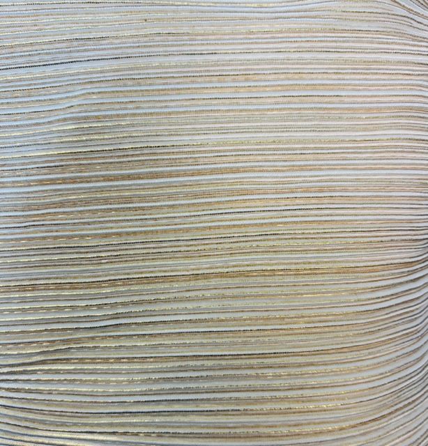 KNT4486 / IVORY/GOLD / 100%POLY BODRE W/FOIL/PLEATED JERSEY W/FOIL