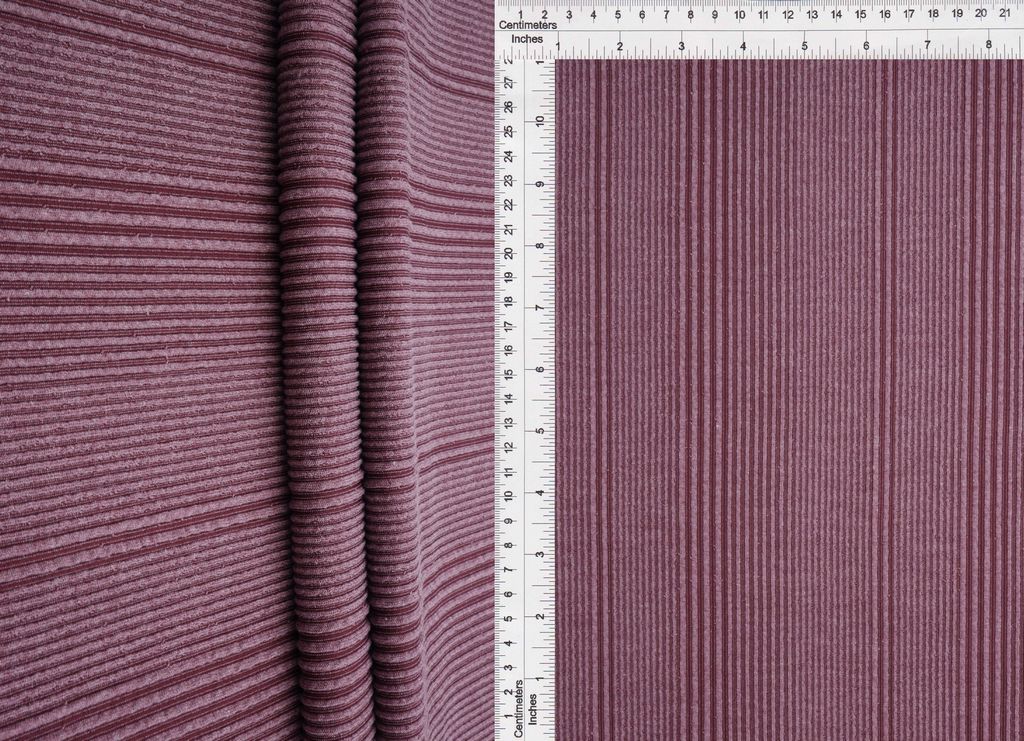 KNT4495 / BURGUNDY / 75%POLY 21%RAYON 4%SPAN VARIEGATED JACQUARD RIB