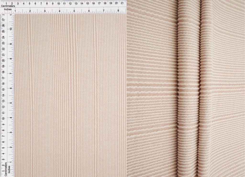 KNT4495 / OATMEAL / 75%POLY 21%RAYON 4%SPAN VARIEGATED JACQUARD RIB