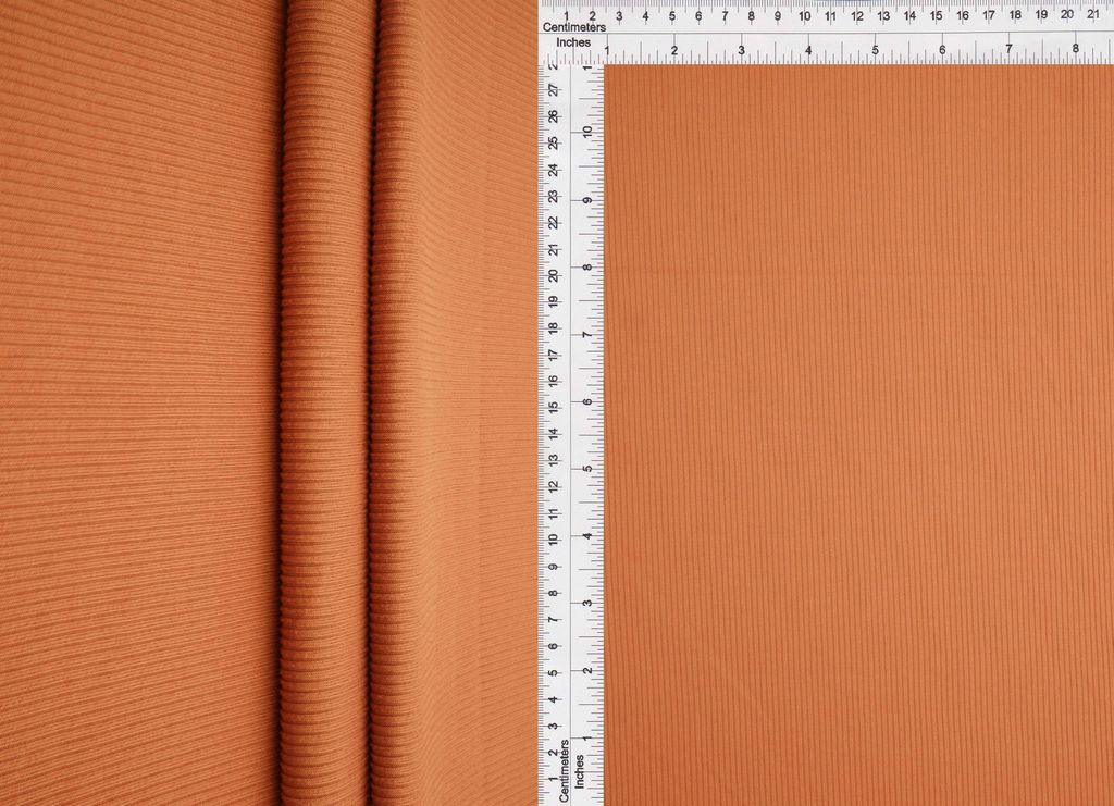 KNT4114 / RUST LT / 87%POLY 13%SPAN 2x1 YUMMY RIB SOLID