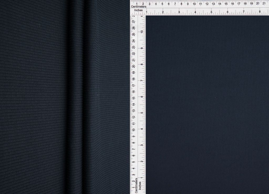 KNT4114 / NAVY / 87%POLY 13%SPAN 2x1 YUMMY RIB SOLID