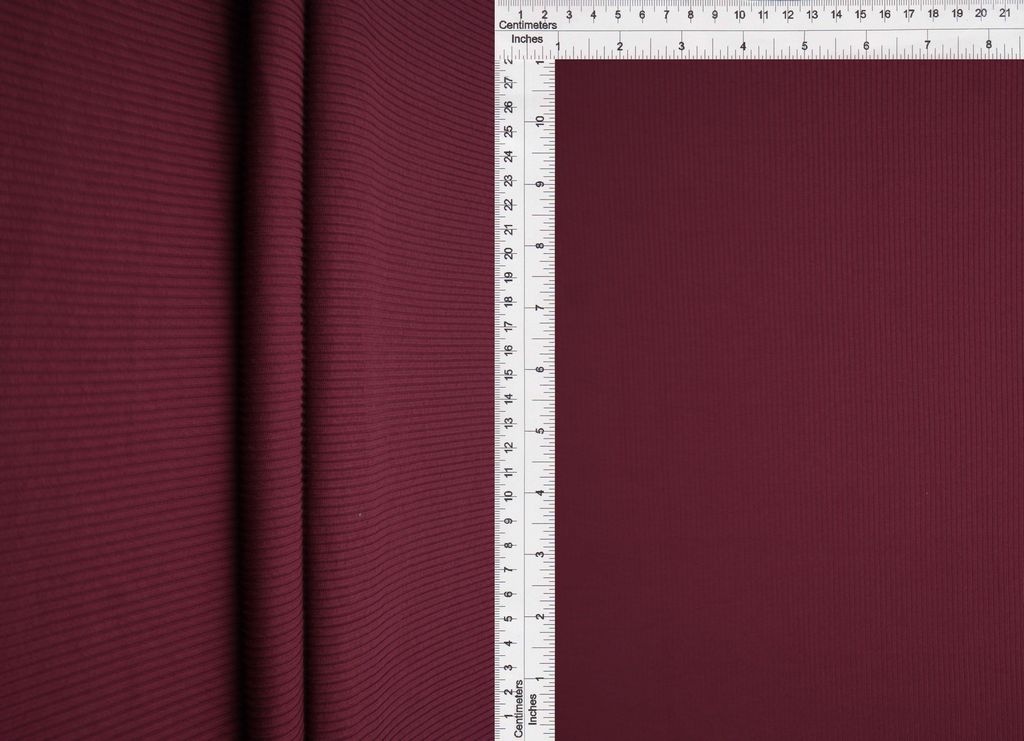 KNT4114 / BURGUNDY / 87%POLY 13%SPAN 2x1 YUMMY RIB SOLID