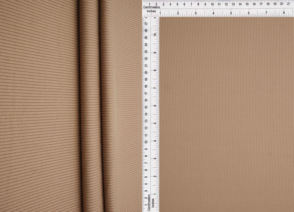 KNT4114 / KHAKI / 87%POLY 13%SPAN 2x1 YUMMY RIB SOLID