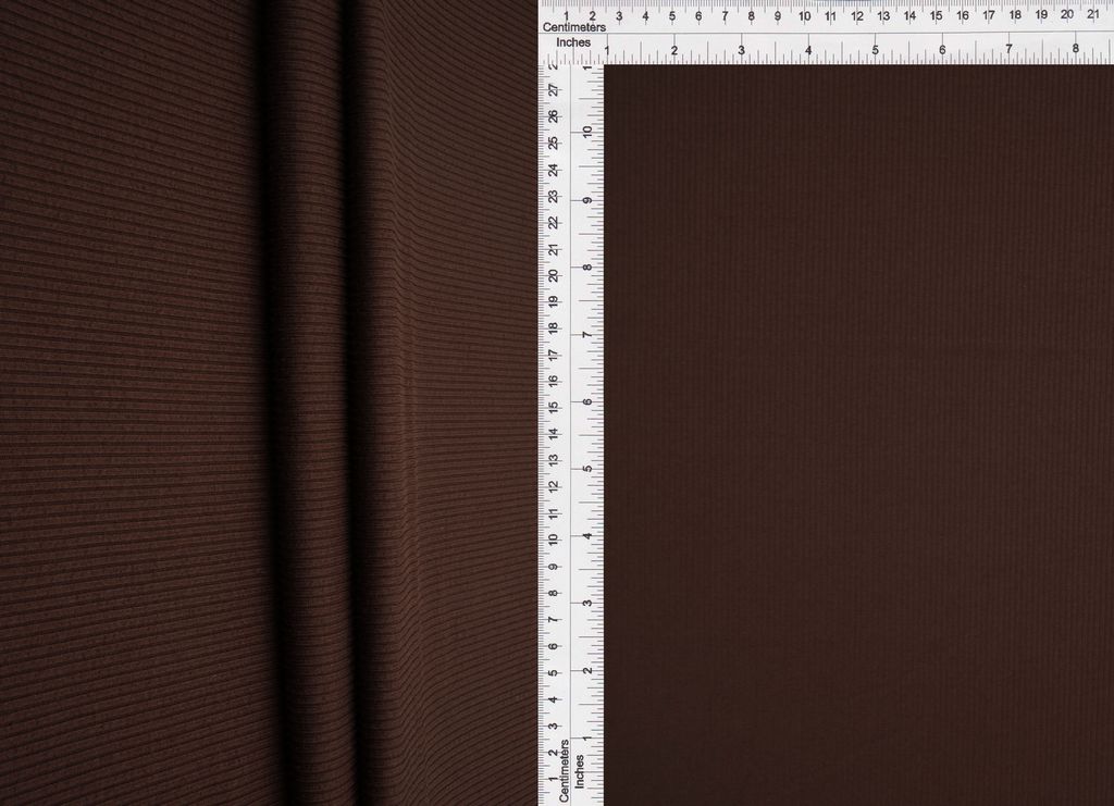 KNT4114 / BROWN / 87%POLY 13%SPAN 2x1 YUMMY RIB SOLID
