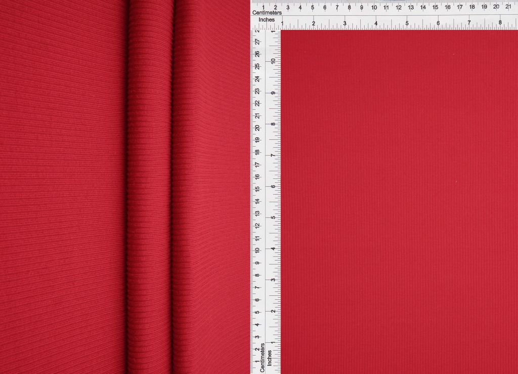 KNT4114 / RED NEW / 87%POLY 13%SPAN 2x1 YUMMY RIB SOLID