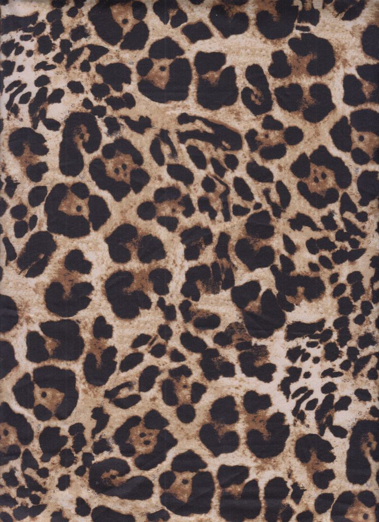 KNT4498-DU148 / CAMEL / 96%POLY 4%SPAN DTY ANIMAL/LEOPARD DIGITAL PRINT