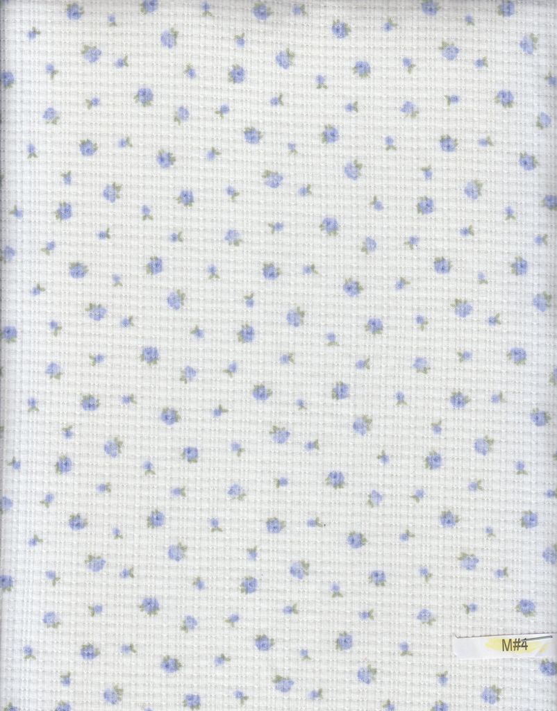 KNT3359-MS11367 / IVORY/BLUE / 86%P 9%R 5%SP POINTELLE DITSY RIB PRINT
