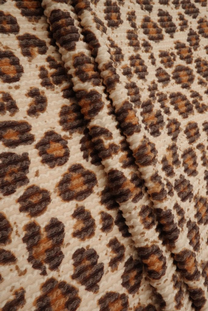 KNT4463-MS11424 / TAN B / 80%POLY 15%RAYON 5%SP DOUBLE KNIT COZY ANIMAL PRINT