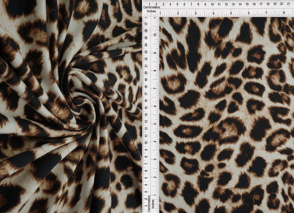 KNT4520-DU613 / MOCHA / 96%POLY 4%SPAN DTY BRUSHED ANIMAL PRINT