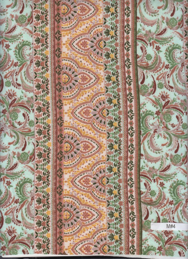 KNT4520-MS11382 / MINT / 96%POLY 4%SPAN DTY BRUSHED BOHO PRINT