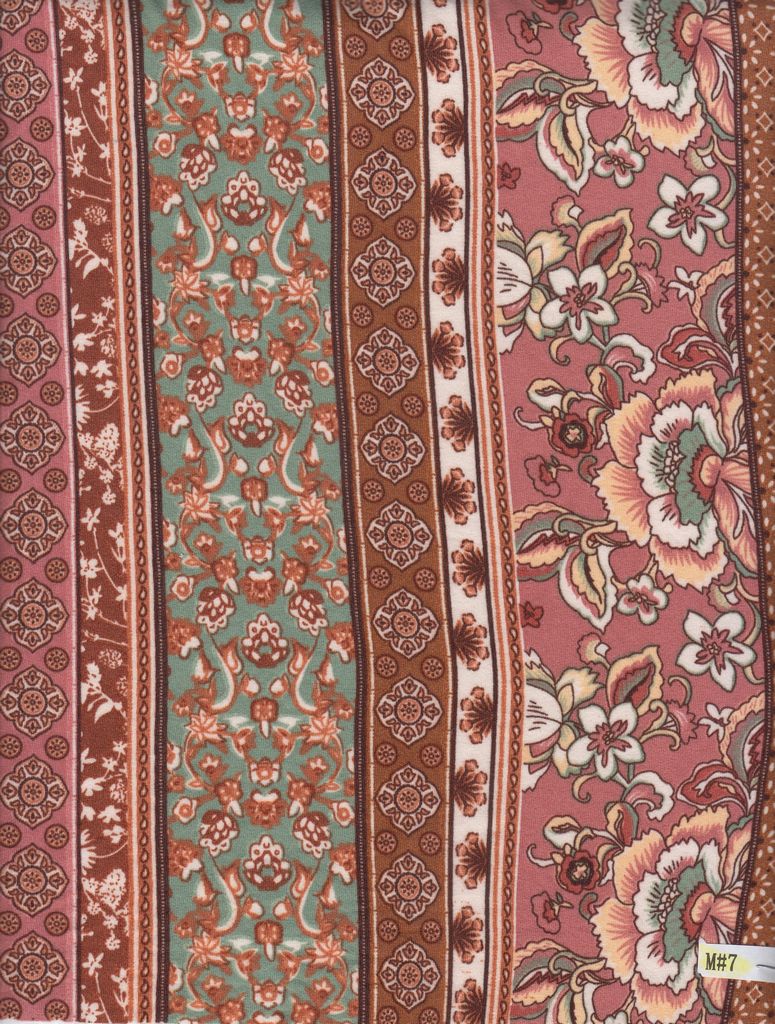 KNT4520-MS11332 / SAGE/MAUVE / 96%POLY 4%SPAN DTY BRUSHED BOHO STRIPE PRINT