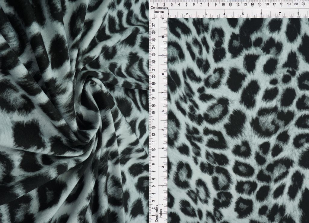 KNT4520-S20350A / SILVER / 96%POLY 4%SPAN DTY BRUSHED ANIMAL PRINT