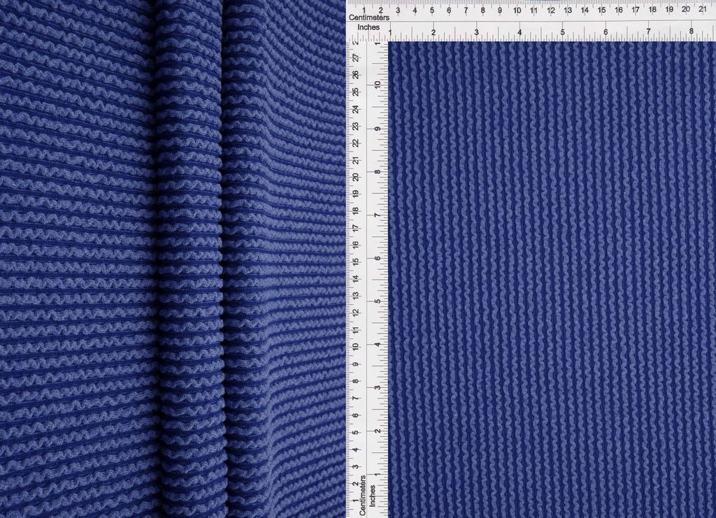 KNT4463 / BLUE OCEAN / 80%POLY 15%RAY 5%SPAN KNIT JACQUARD RIB