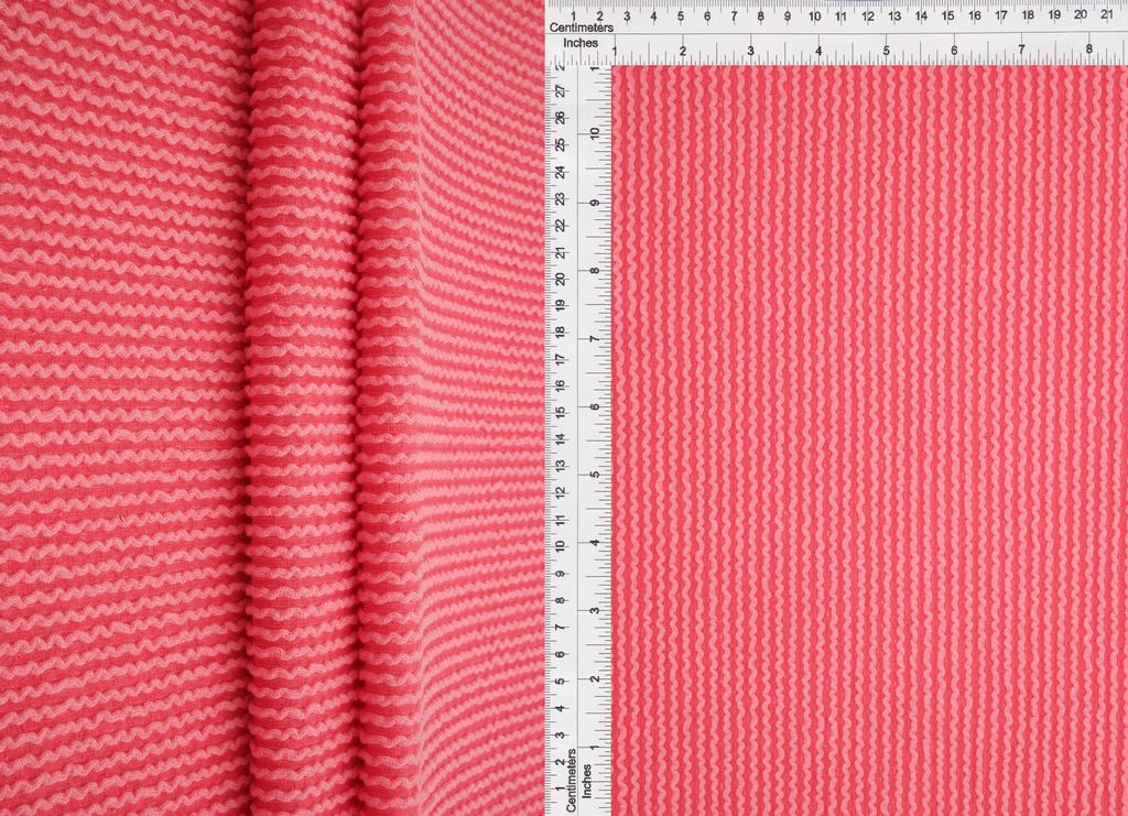 KNT4463 / CORAL / 80%POLY 15%RAY 5%SPAN KNIT JACQUARD RIB