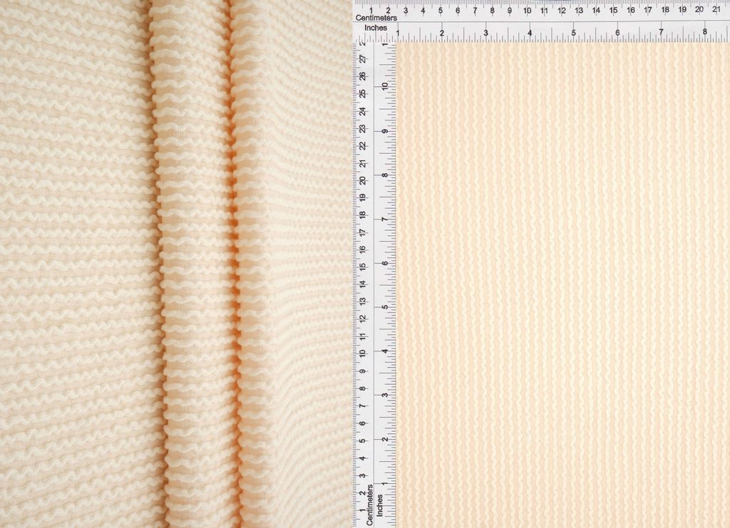 KNT4463 / CREAM / 80%POLY 15%RAY 5%SPAN KNIT JACQUARD RIB