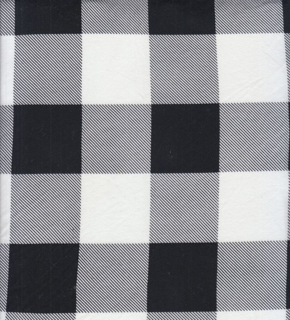 KNT4520-DU917 / BLK/IVORY / 96%POLY 4%SPAN DTY BRUSHED BUFFALO PLAID