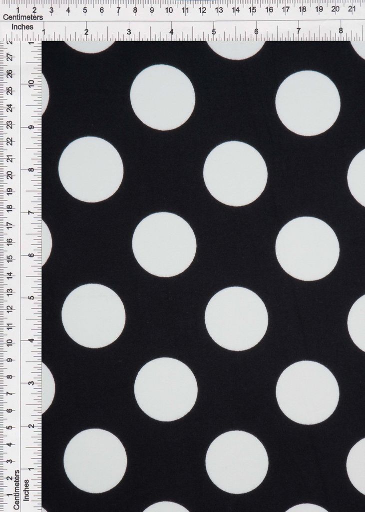 KNT4520-DU186 / BLACK/IVORY / 96%POLY 4%SPAN DTY BRUSHED POLKA DOTS PRINT