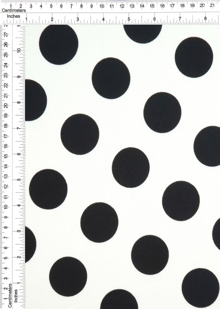 KNT4520-DU186 / IVORY/BLACK / 96%POLY 4%SPAN DTY BRUSHED POLKA DOTS PRINT
