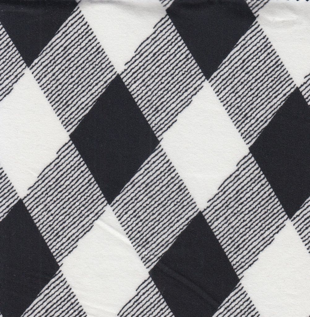 KNT2100-MS11215 / BLACK / 96%POLY 4%SPAN DTY BRUSHED CHECKERED PRINT