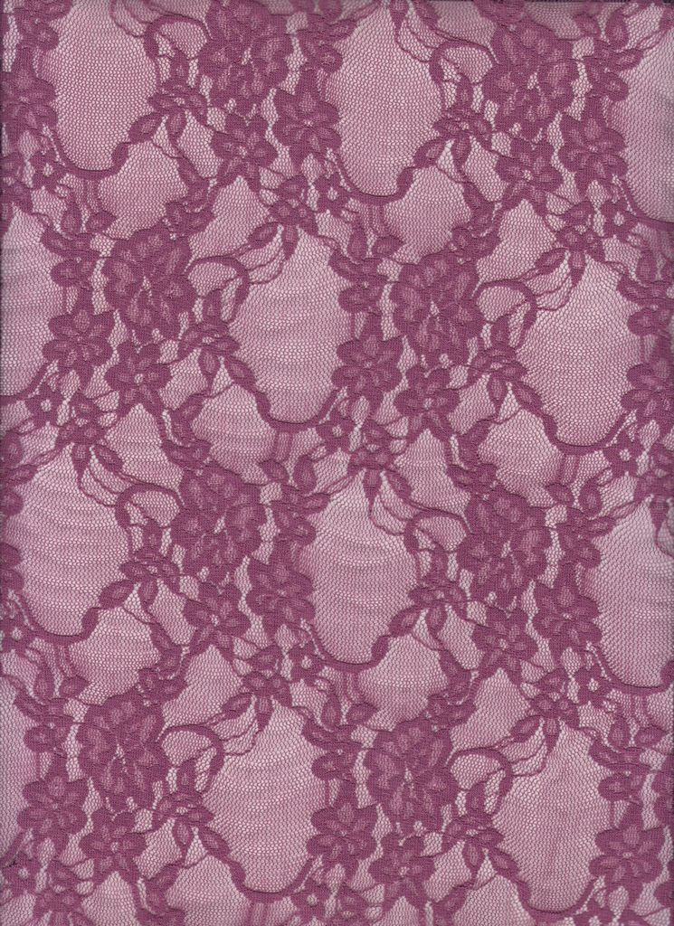 LACE-1483 / VIOLET QUARTZ / 92%NYLON 8%SPANDEX FLORAL LACE