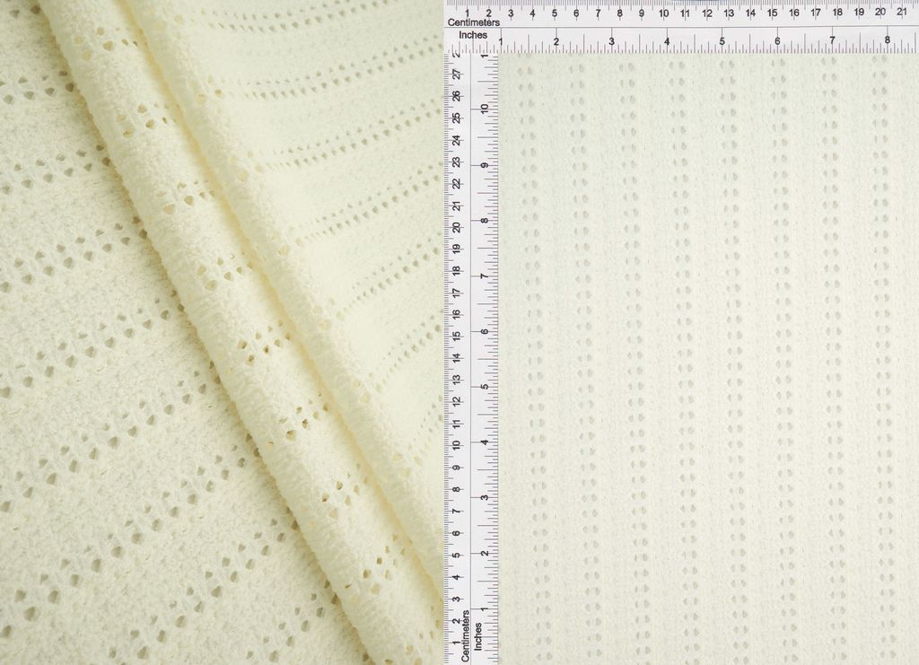 LACE4626 / IVORY / 95%POLY 5%SPAN JACQUARD STRIPE LACE
