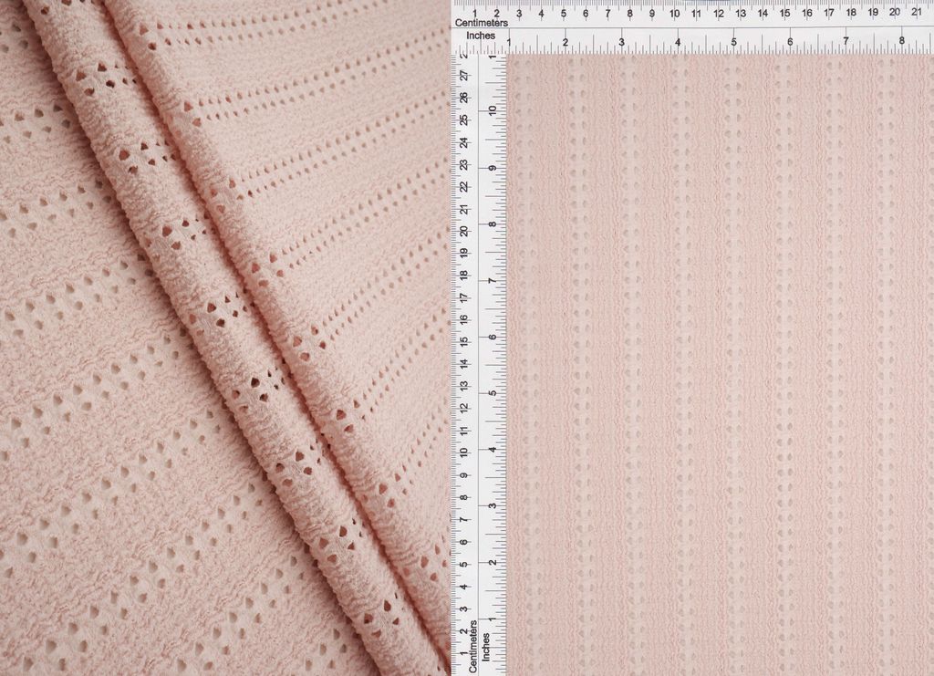 LACE4626 / BLUSH / 95%POLY 5%SPAN JACQUARD STRIPE LACE