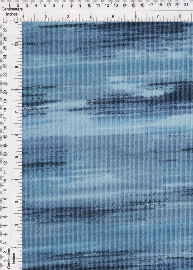 KNT4463-DU1971 / BLUE DENIM / 77%POLY 18%RAY 5%SP DOUBLE KNIT COZY STRIPE PRINT