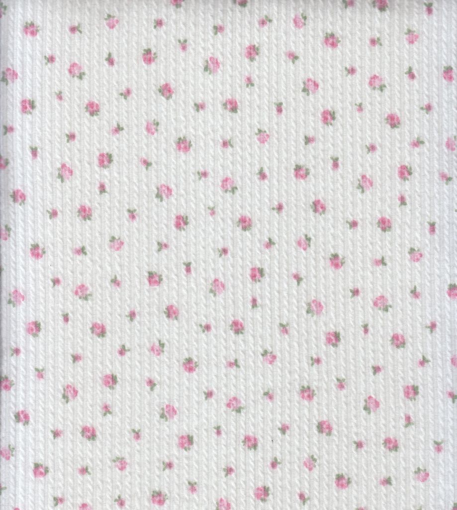 KNT4463-MS11367 / IVORY/PINK / 77%POLY 18%RAYON 5%SP DOUBLE KNIT COZY DITSY PRINT