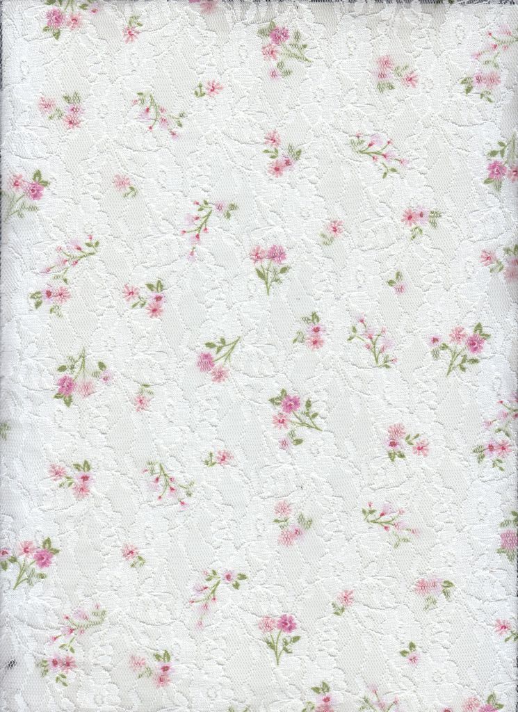 LACE4481-M11371 / IVORY B / 92%P 8%S LACE DITSY PRINT/LACE DIGITAL PRINT
