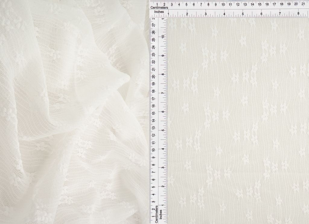 LACE4630 / IVORY / 92%NYLON 8%SPAN DITSY BUBBLE LACE