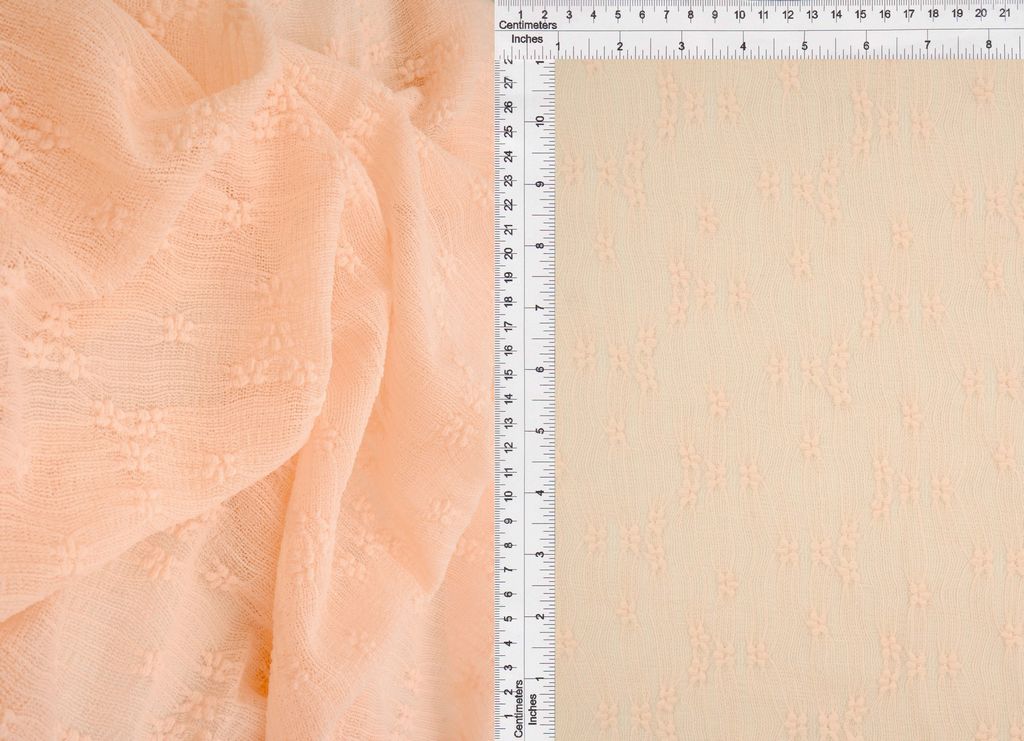 LACE4630 / PEACH / 92%NYLON 8%SPAN DITSY BUBBLE LACE