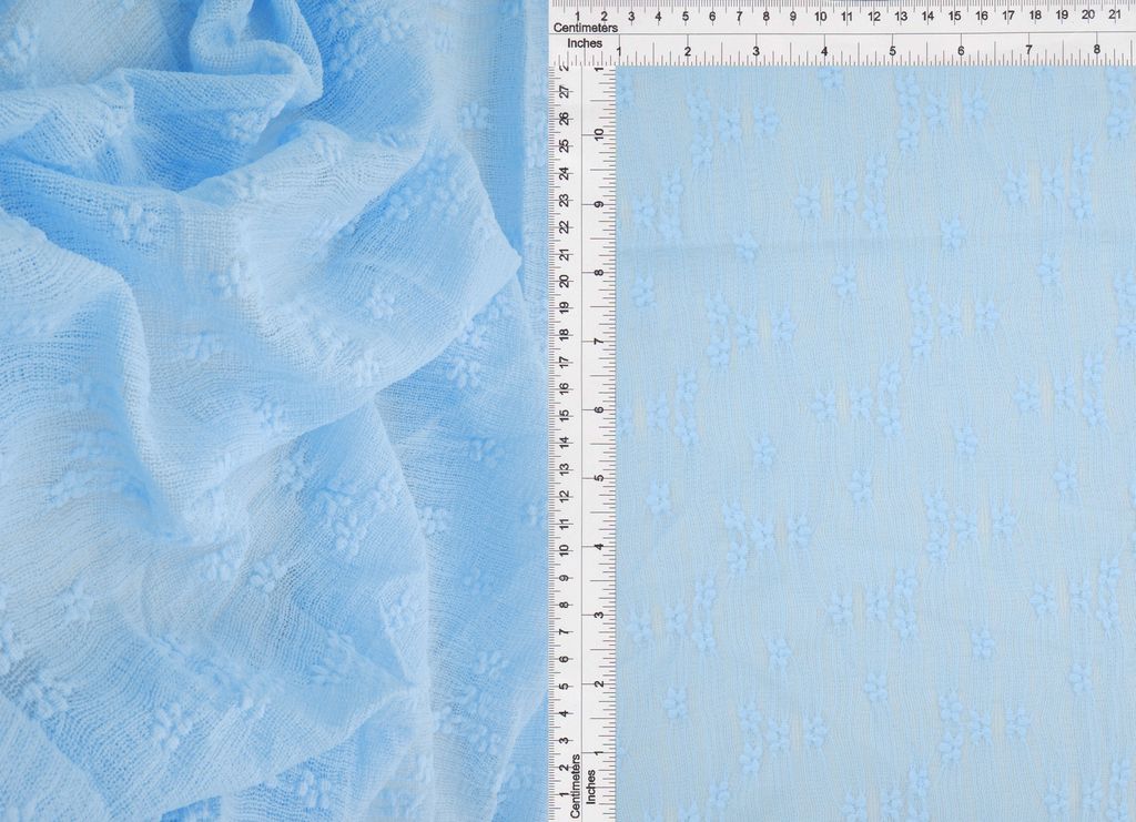 LACE4630 / BLUE LT. / 92%NYLON 8%SPAN DITSY BUBBLE LACE