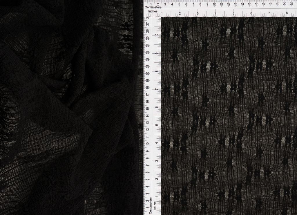 LACE4630 / BLACK / 92%NYLON 8%SPAN DITSY BUBBLE LACE