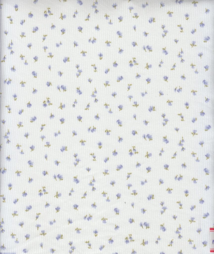 CF-MS11441 / LAVENDER / 94%POLY 6%SPAN COTTON FEEL 2X2 RIB DITSY PRINT