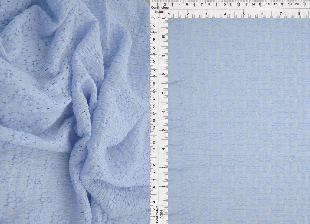 LACE4515 / BLUE POWDER / 60%NYLON 35%COTTON 5%SPAN DITSY FLORAL LACE