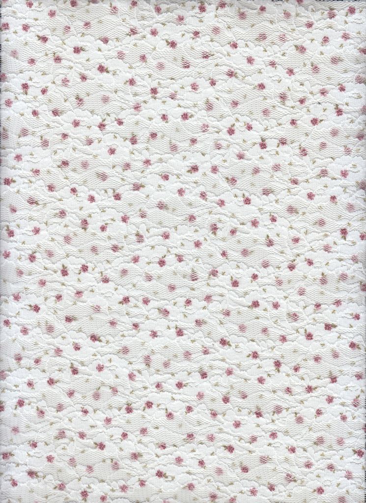 LACE4481-Q91001 / DUSTY ROSE / 92%POLY 8%SPAN DIGITAL DITSY LACE PRINT