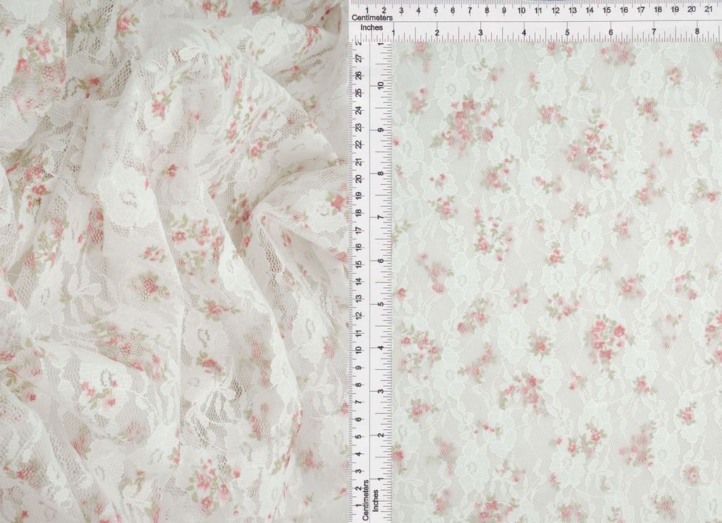 LACE4481-D1337B / ROSE DUSTY / 92%POLY 8%SPAN DIGITAL DITSY LACE PRINT