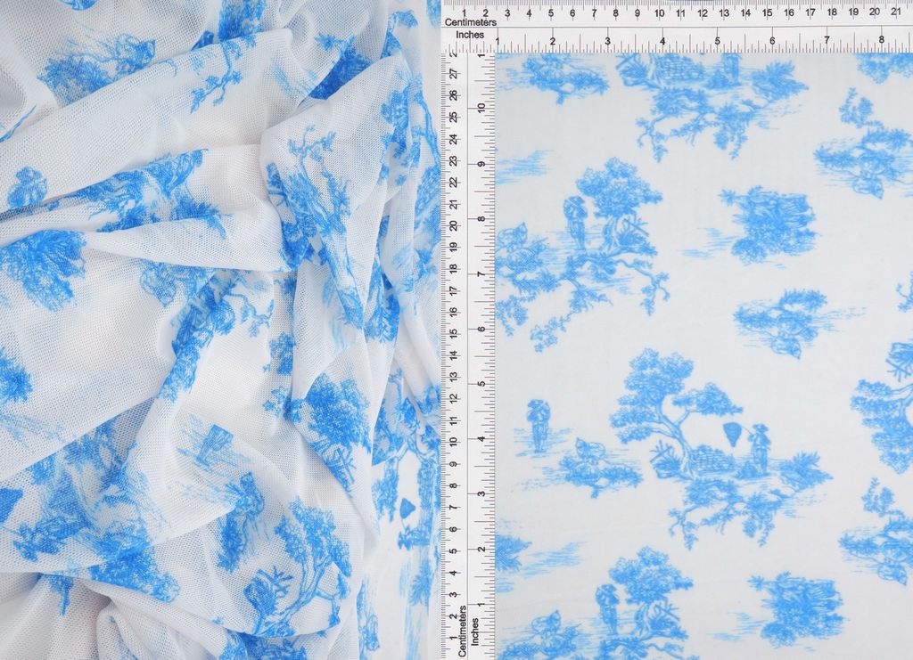 MESH-MS11502D / BLUE / 90%POLY 10%SPAN DIGITAL TOILE MESH PRINT