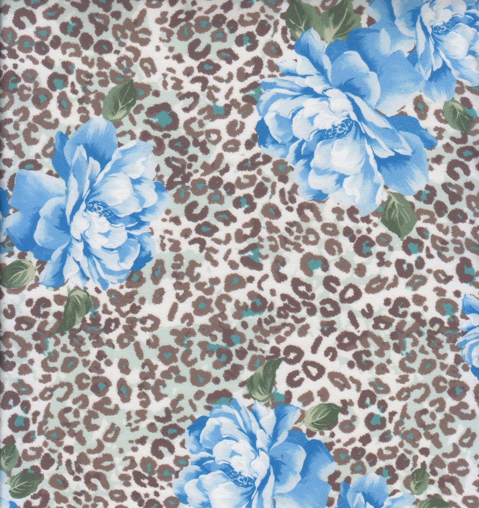 KNT4498-MS11469 / BLUE / 96%POLY 4%SPAN DIGITAL ANIMAL FLORAL DTY PRINT