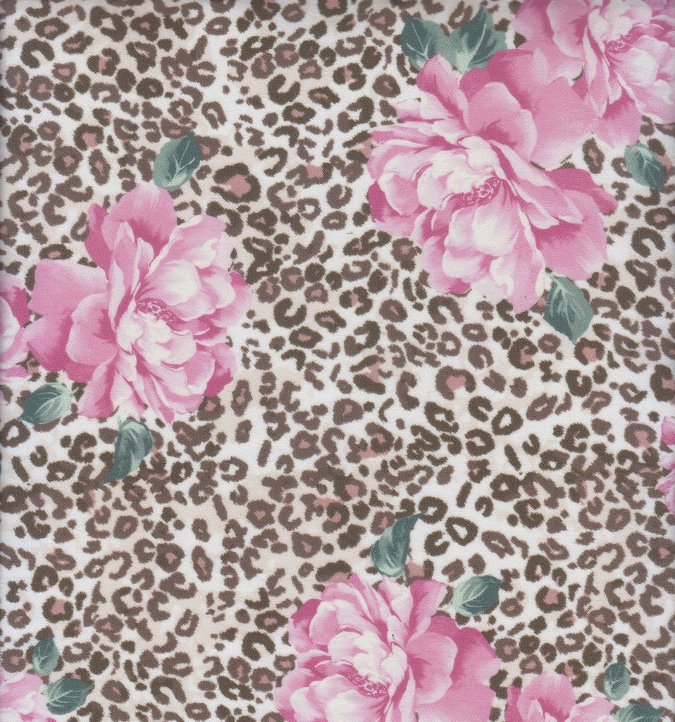 KNT4498-MS11469 / FUCHSIA / 96%POLY 4%SPAN DIGITAL ANIMAL FLORAL DTY PRINT